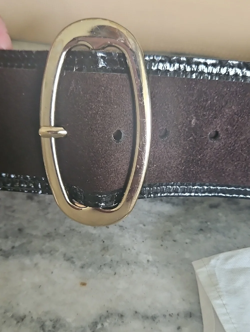 Banana Republic Brown Suede Belt with Gold Buckle